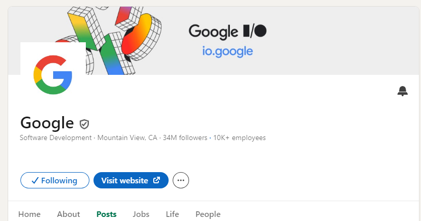 Google LinkedIn page's image