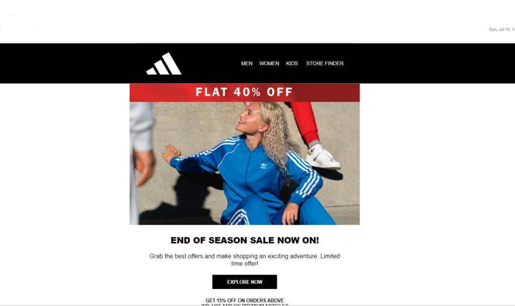 Adidas's seasonal promotions