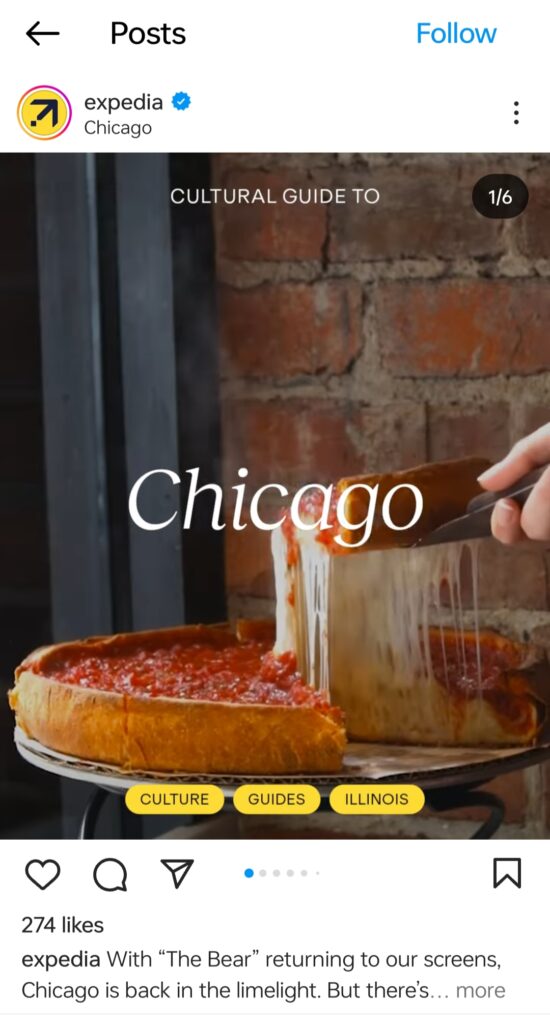 Expedia's cultural guide to Chicago on Instagram