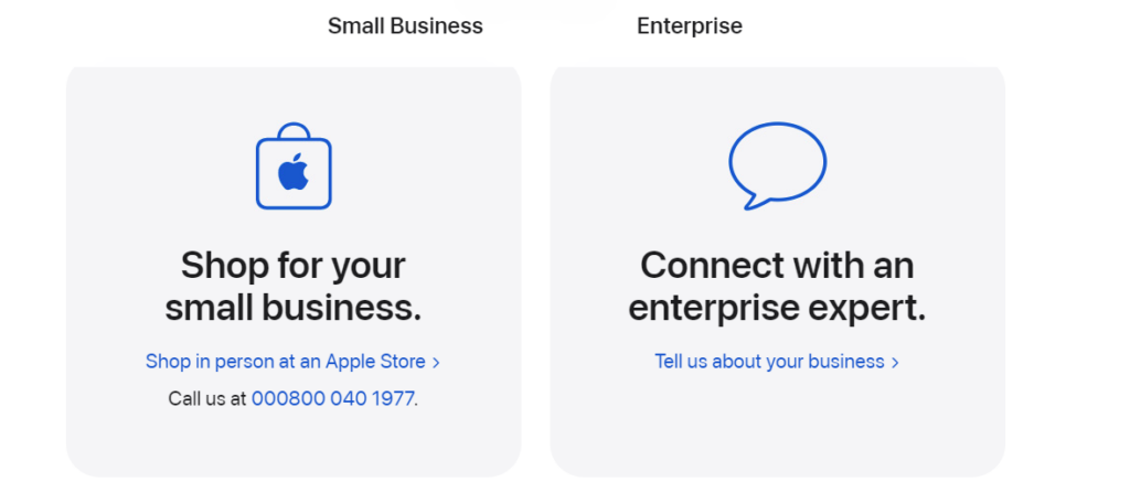 Apple's live chat feature for customers' convenience