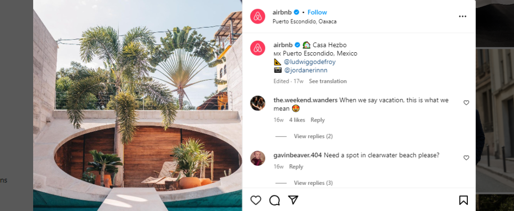 Instagram post by Airbnb