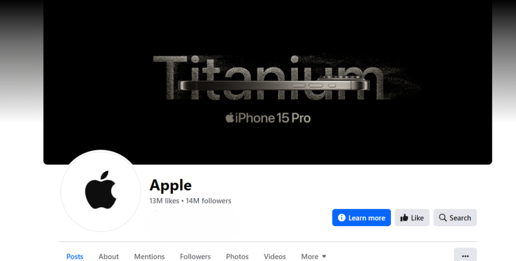 Apple Facebook banner image