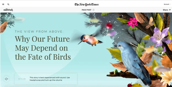 Banner ad for New York Times