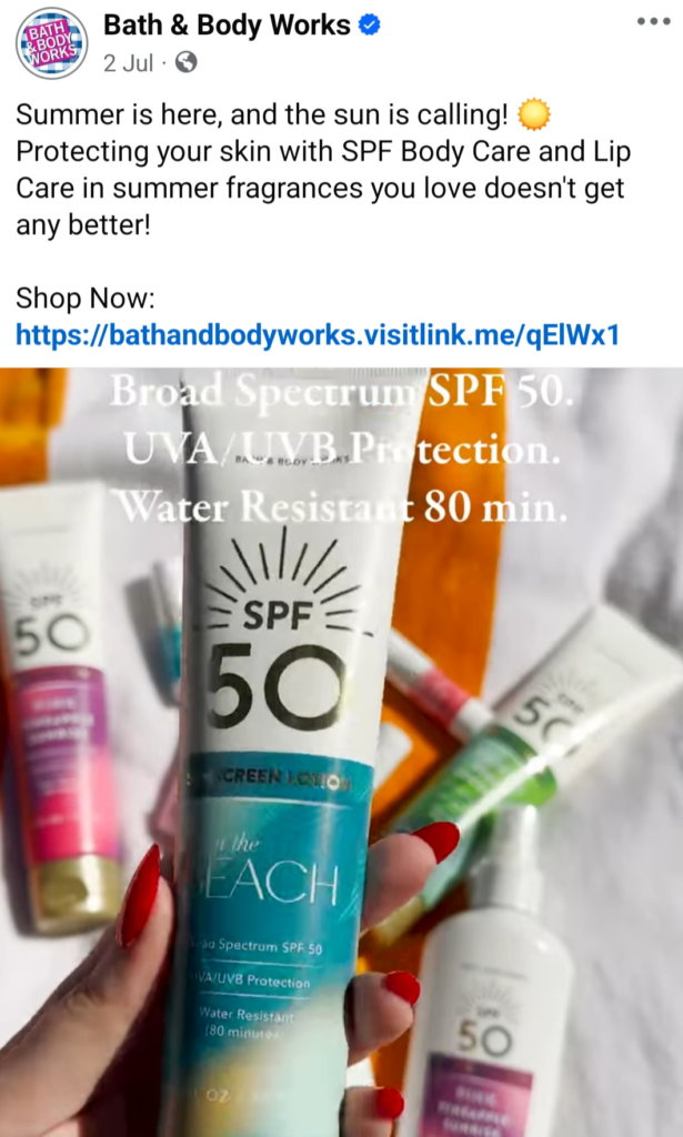 Facebook ad by Bath & Body Works 