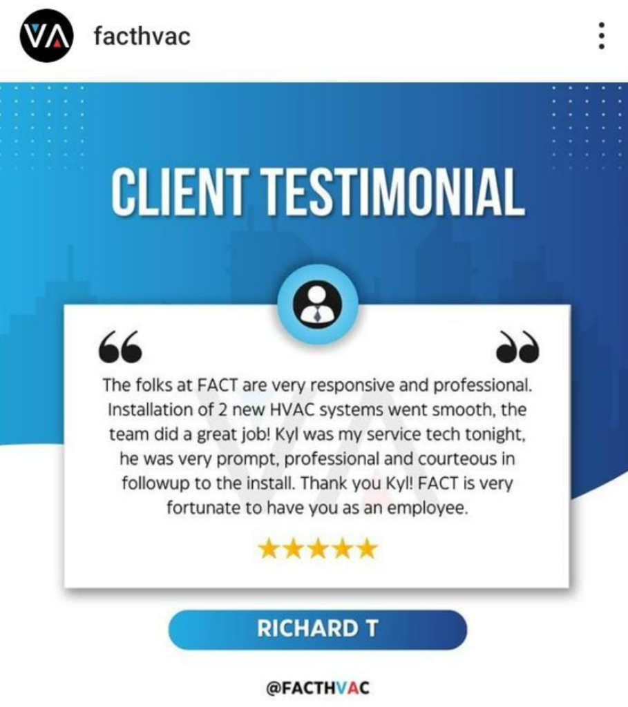 Client testimonial