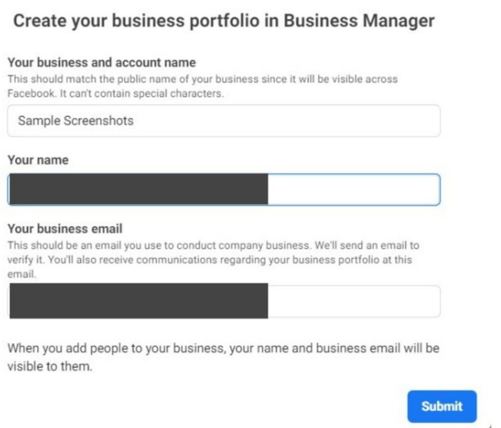 Creating Facebook Business Manager Portfolio