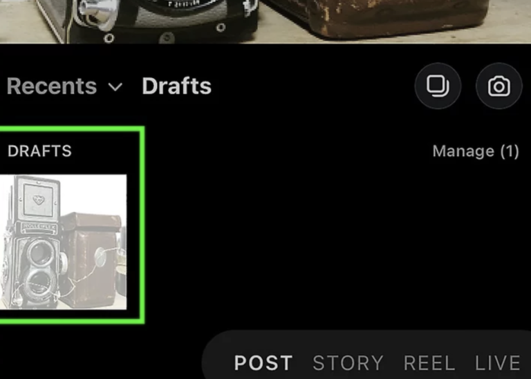 Post drafts on Instagram