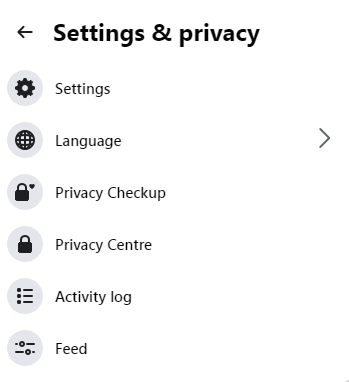 Settings option