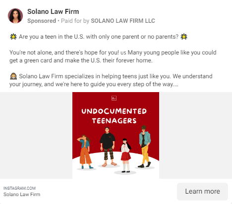 Solano Law Firm FB Ad