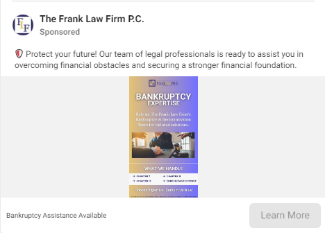 The Frank Law Firm P.C. FB Ad