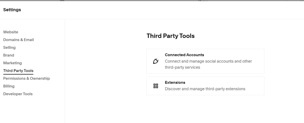 Third party tools panel