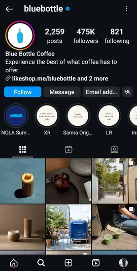 Blue Bottle Coffee  Instagram Profile