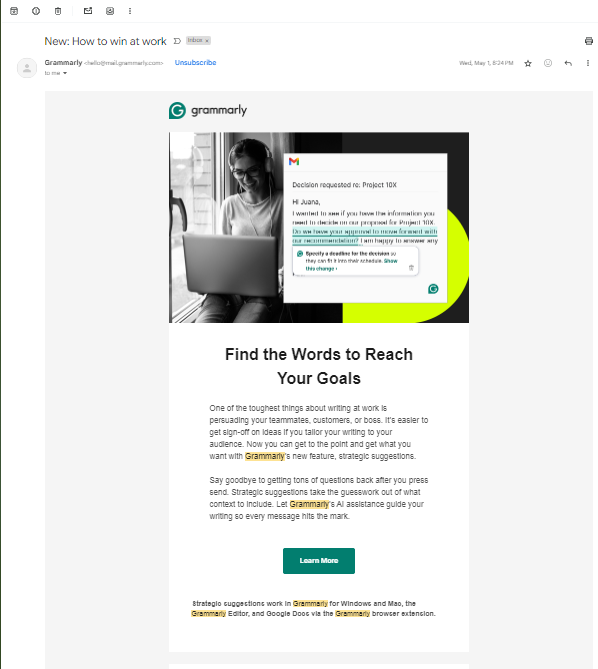 Grammarly newsletter