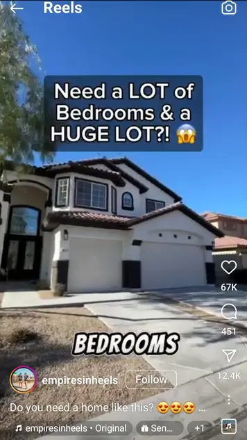 Real estate instagram reel screenshot