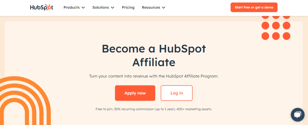 HubSpot saas affiliate program