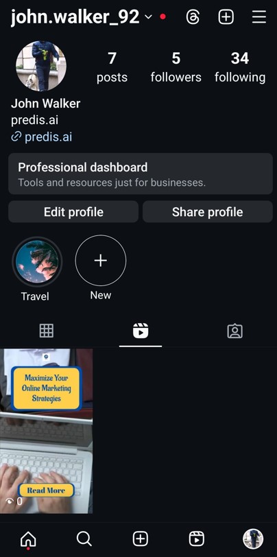 Reel Tab in Instagram profile