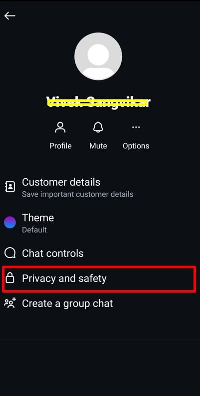 Go to "Privacy and safety"