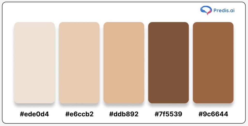 Tan + Brown Sugar + Almond Brown Fall Color Palette