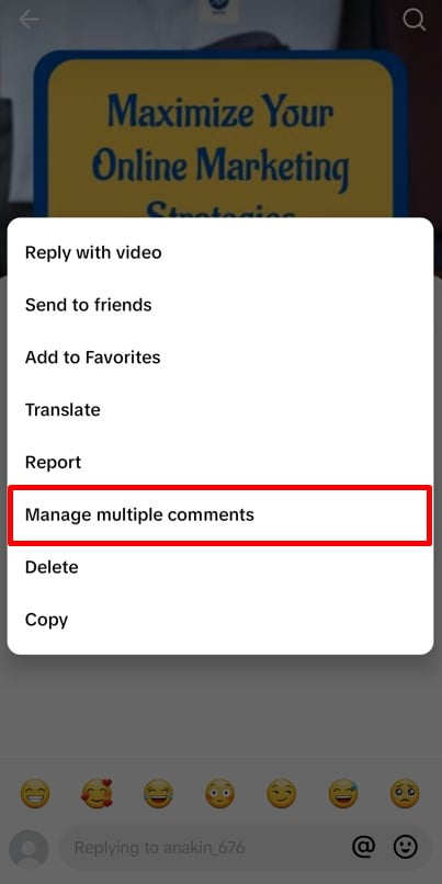 Manage multiple comments option