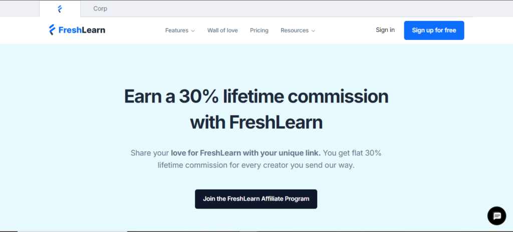 FreshLearn's affiliate program