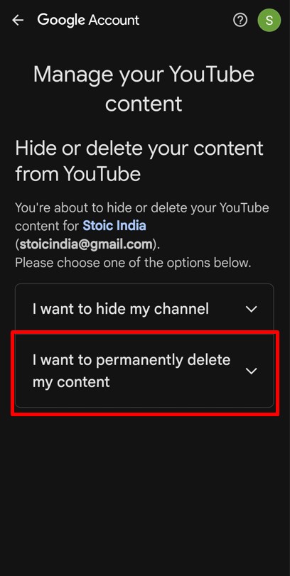 Hide or delete your content from YouTube tab