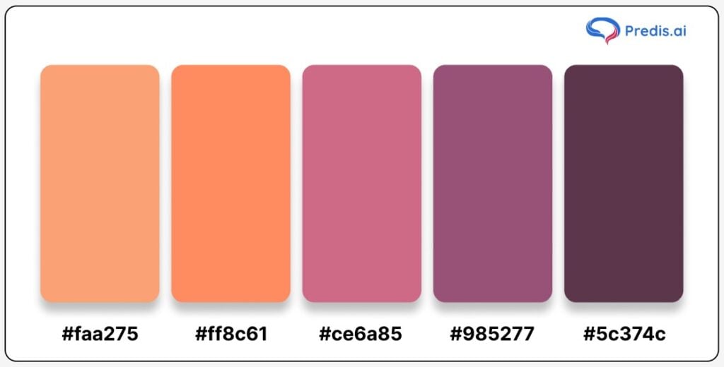 Sugar Plum + Coral + Light Salmon Fall Color Palette