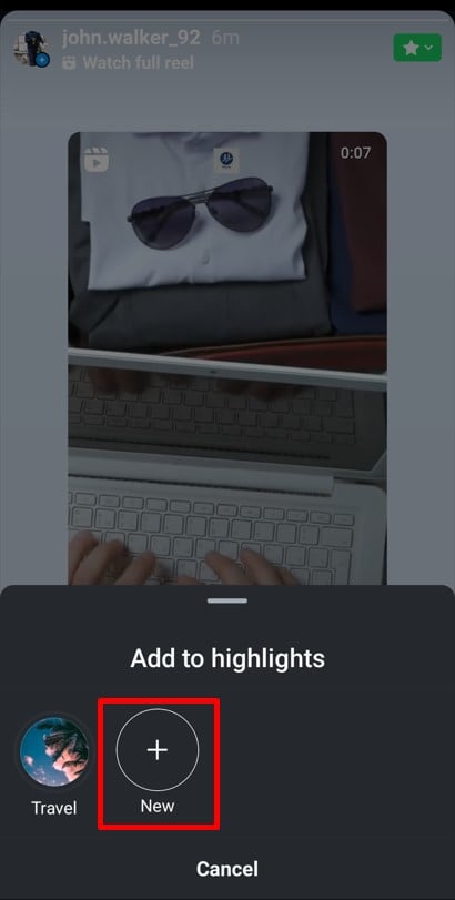 Create new highlight