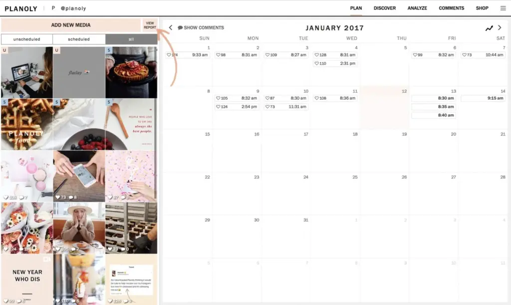 Planoly social media planner