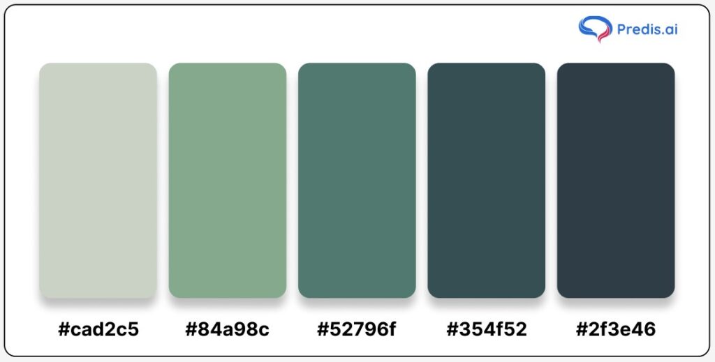 Ash Gray + Dark Slate + Dark Sea Green