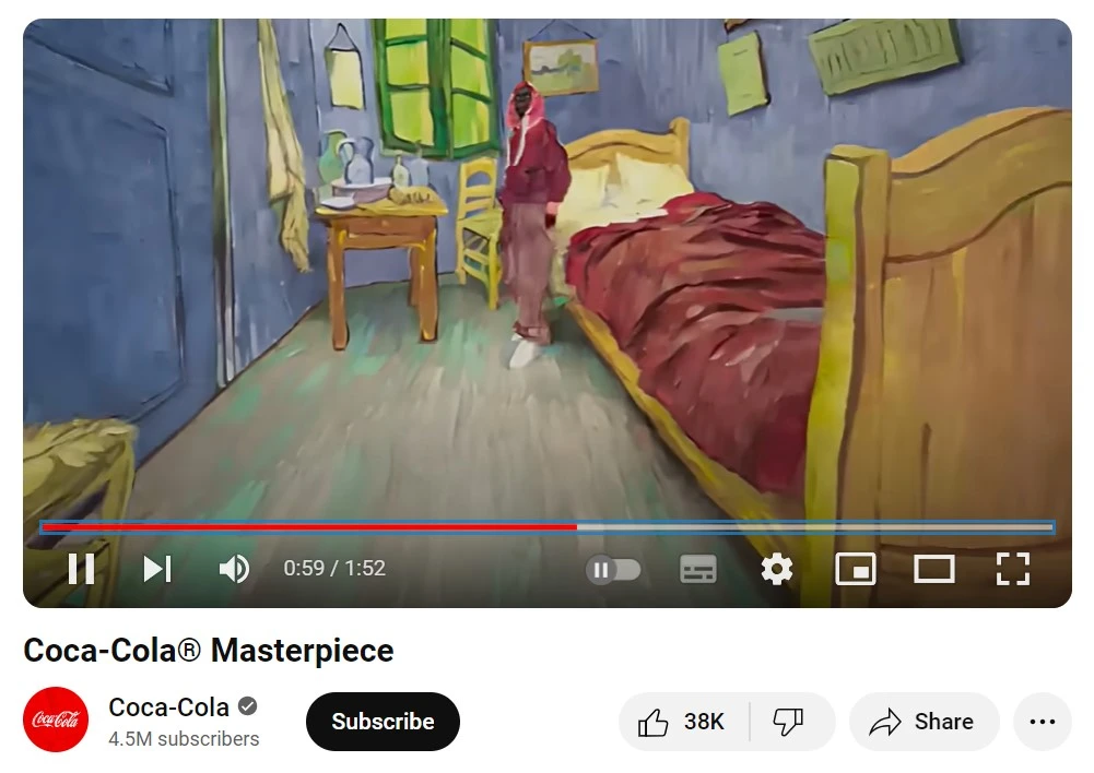 Coca-Cola Masterpiece campaign with AI generated visuals