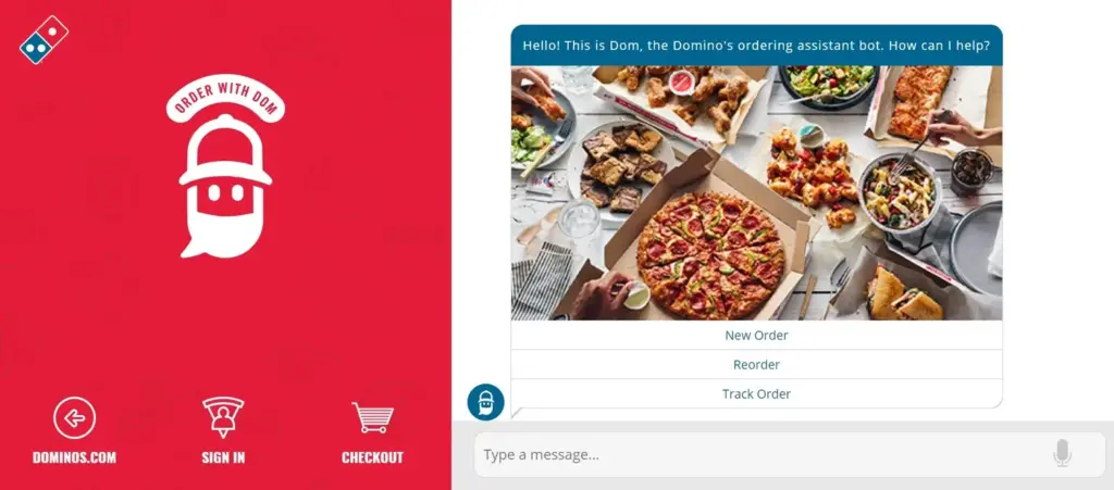 Domino's 'order with Dom' feature using AI