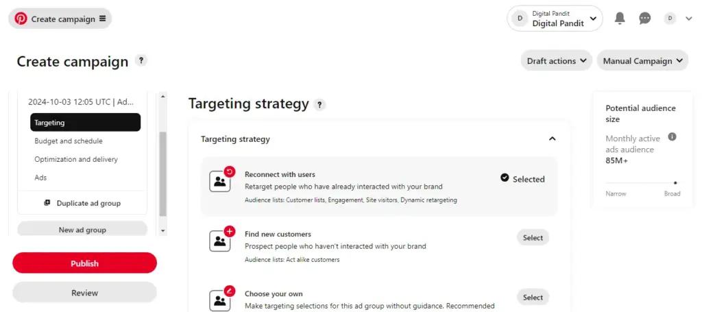 different targeting stategies for Pinterest ads