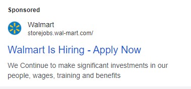 Walmart's use of simple and clear headings in their ads