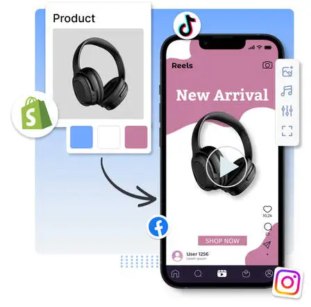 shopify product to social media video