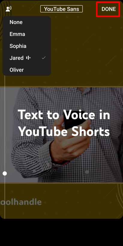 Select a voice and click on Done