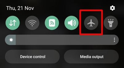 Quick settings bar