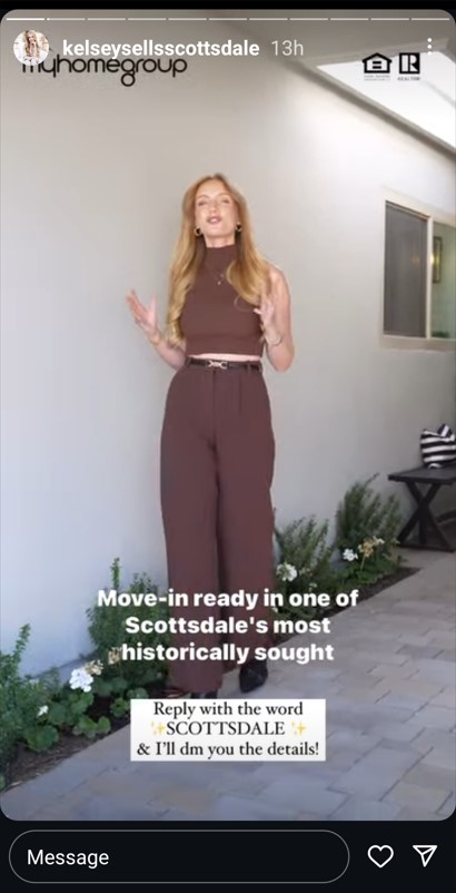 Example of Instagram story for real estate updates