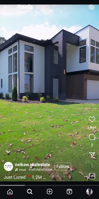 Instagram reel showcasing property walkaround