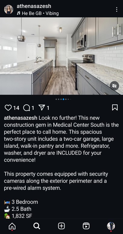 Instagram carousel post for property listing