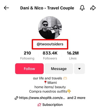 A great TikTok username idea for couples