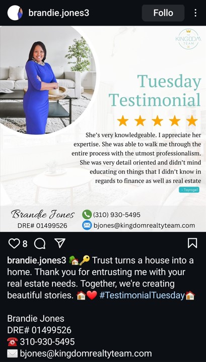 Customer testimonial post post for real estate agent