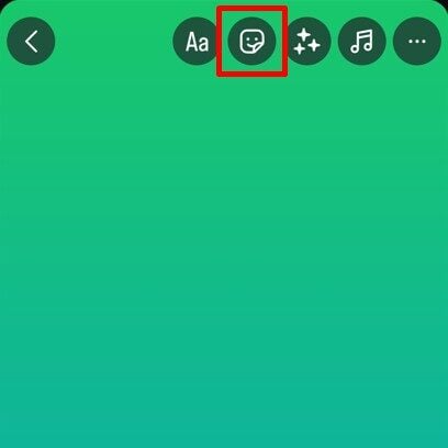 Sticker button in Instagram Story