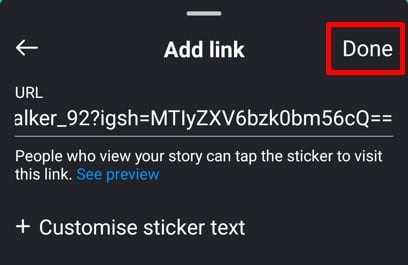 Add link to the sticker