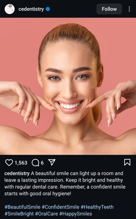 Smile Makeover caption ideas for dental clinics