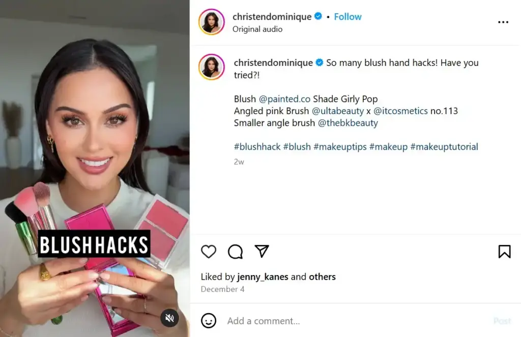 Instagram Reel idea for Makeup hacks 