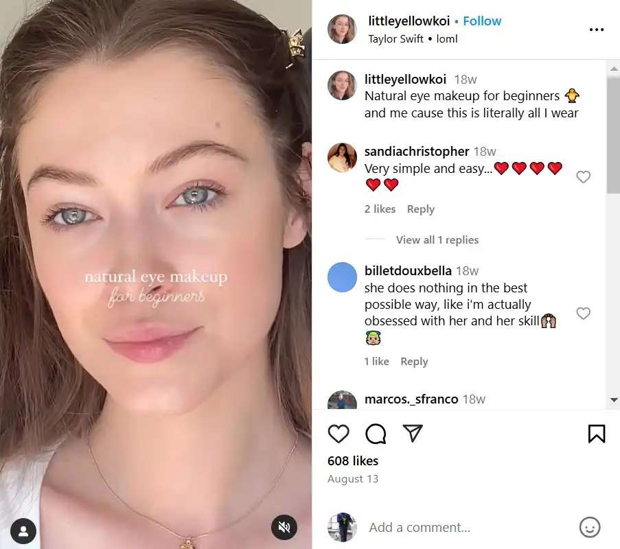 Makeup tutorial Instagram post for beginners