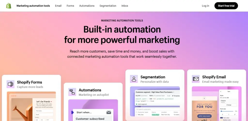 Shopify's Marketing Automation tools