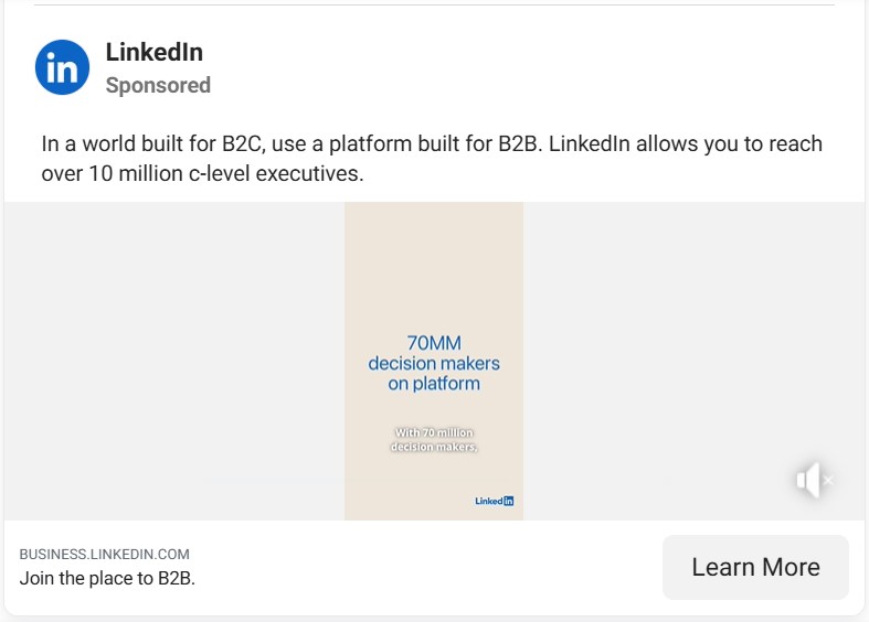 Example of Instagram Story Ad from LinkedIn