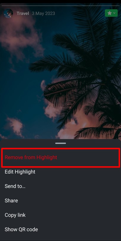 Click on Remove from Highlight button