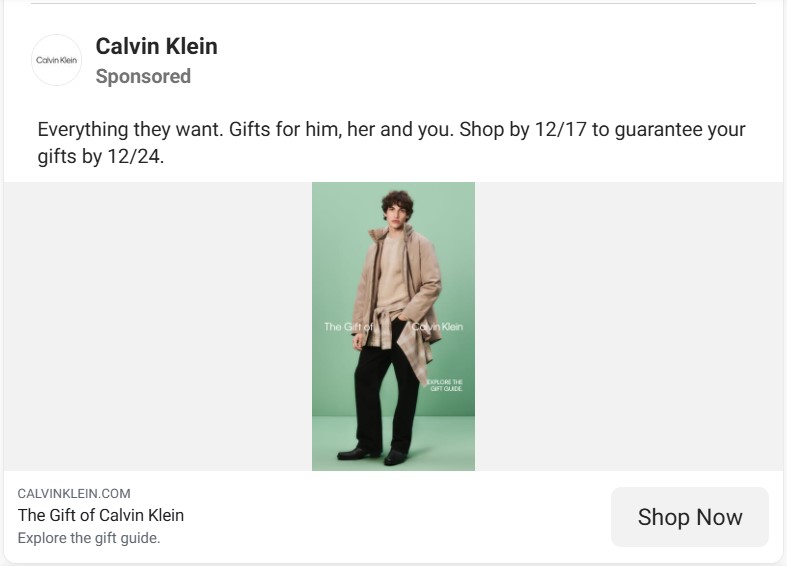 Calvin Klein's Instagram Shoppable Ad